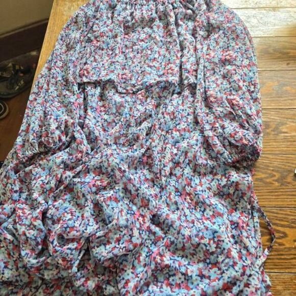 Rotate-Birger Christensen Carly off the shoulder Georgette maxi dress sz 8 - Picture 3 of 6